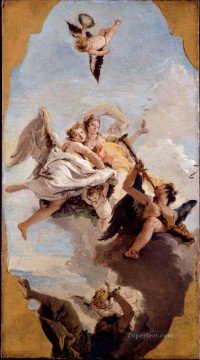 100 の偉大な芸術 Painting - ジョバンニ・バティスタ・ティエポロ 無知を追い出す美徳と高貴さ